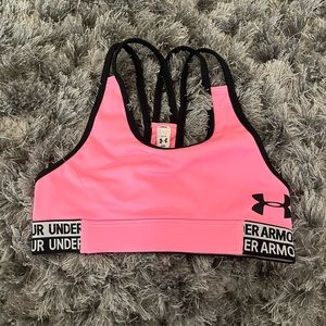 Girls pink Under Armor sports bra